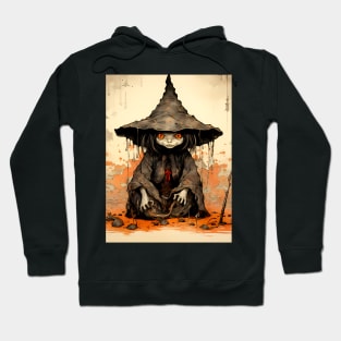 Halloween Apprentice: The Little Goblin Witch on a Dark Background Hoodie